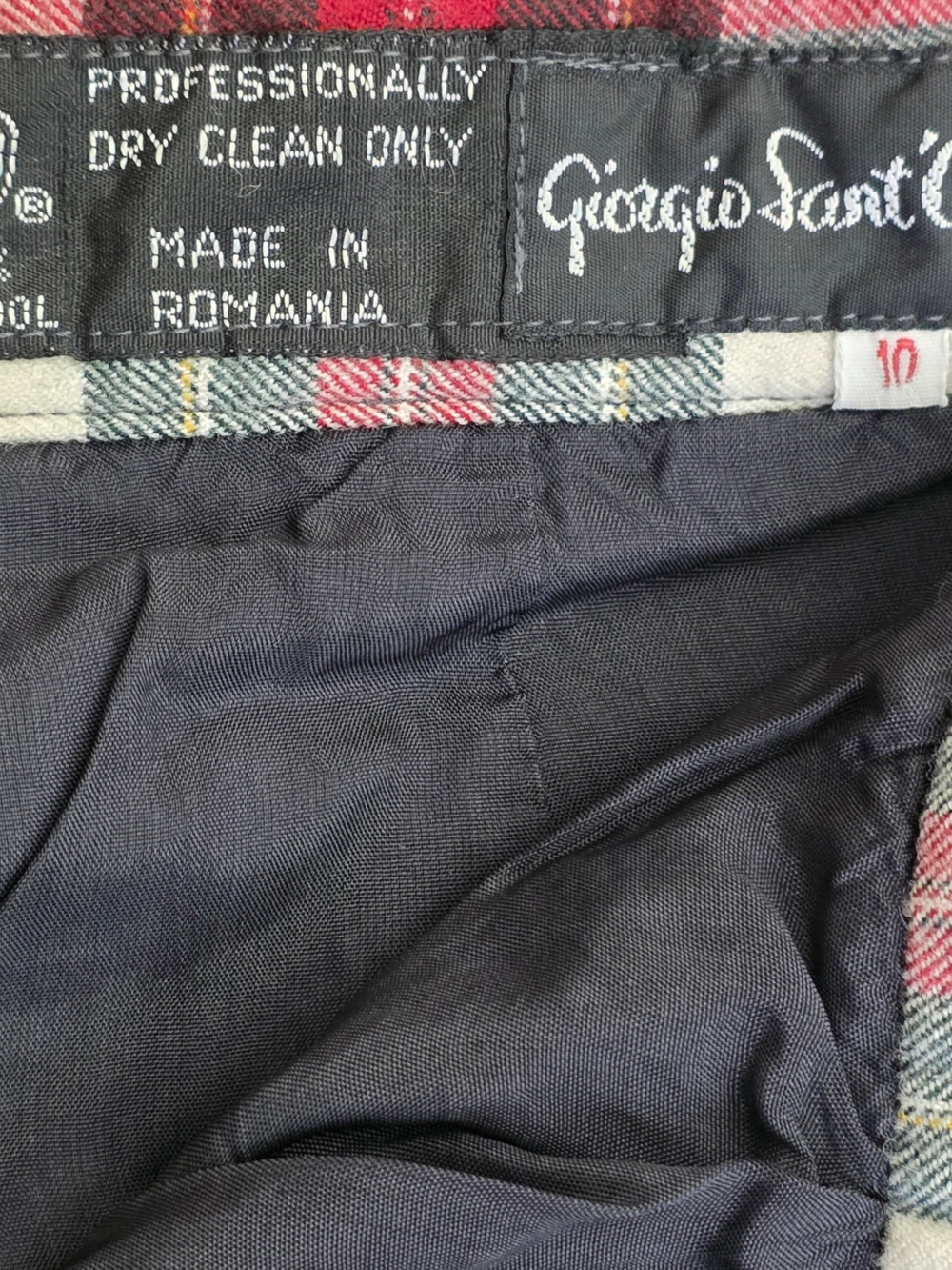 Vintage Wool Plaid Pleated Shorts Womens 10 Tartan High Waist Preppy Golf - Picture 14 of 15